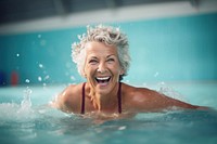Recreation swimming laughing sports. AI generated Image by rawpixel.