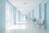 Hospital corridor architecture building.