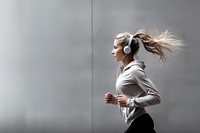 Headphones running jogging adult. 