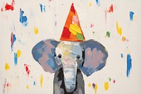 Minimal simple elephant art painting party. AI generated Image by rawpixel.