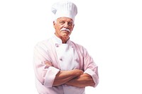 Mature male chef portrait adult white background. AI generated Image by rawpixel.