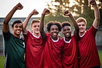 Football team cheerful teamwork standing. AI generated Image by rawpixel.