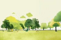 Simplified central park in minimalism.  