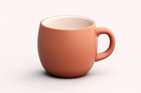 Matte clay hot tea icon coffee drink cup. 