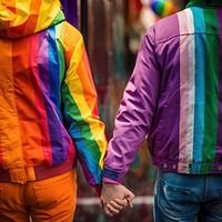 Gay couple hand holding hands togetherness. 