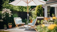 Modern backyard architecture furniture outdoors. AI generated Image by rawpixel.