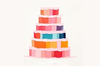 Wedding cake dessert paper art. 