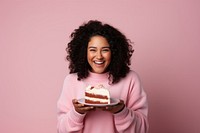 Native woman smile cake dessert. 