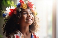 Multiracial girl portrait smile photo. 