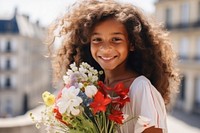 Multiracial girl smile day architecture. AI generated Image by rawpixel.