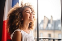Multiracial girl smile day contemplation. AI generated Image by rawpixel.