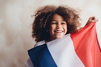 Multiracial girl flag patriotism happiness. AI generated Image by rawpixel.