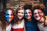 French flag laughing adult paint. AI generated Image by rawpixel.