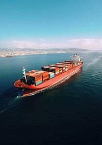 Container cargo ship vehicle boat transportation. 