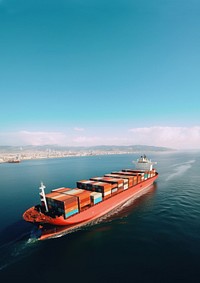 Container cargo ship vehicle boat transportation. 