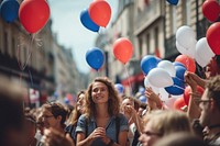 Bastille day celebration balloon adult togetherness. 