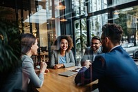 Business people smiling meeting adult glass. 