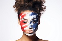 French flag portrait paint adult. 