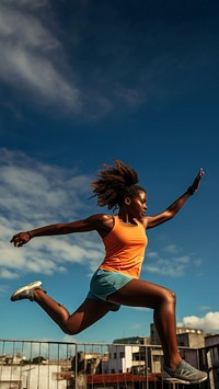 Fitness jumping adult architecture. 