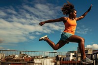 Fitness jumping adult determination. AI generated Image by rawpixel.