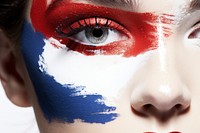 French flag portrait adult photo. 