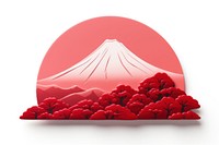 Japanese sticker raspberry stratovolcano mountain. AI generated Image by rawpixel.
