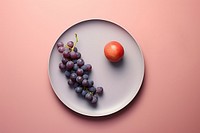 Plate grapes fruit plant. AI generated Image by rawpixel.