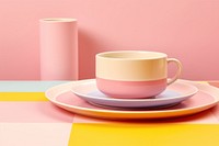 Tableware background saucer coffee pink. 