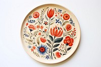 Folk art porcelain platter pattern. AI generated Image by rawpixel.