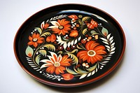 Folk art porcelain platter pottery. 