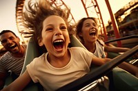 Fun laughing coaster family. 