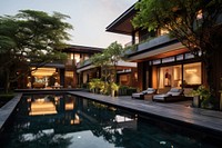 Contemporary house architecture building outdoors. AI generated Image by rawpixel.