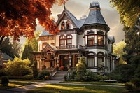 Victorian mansion architecture building house. 