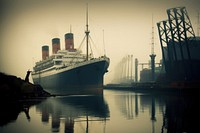 Ocean liner outdoors vehicle harbor. 