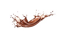 Chocolate splash white background refreshment splattered. 