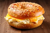 Bagel Egg Melt bagel food bread. AI generated Image by rawpixel.