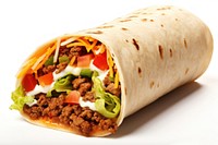 Burrito food white background fast food. 