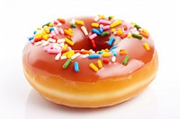 Donut food dessert white background. 