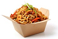 Fast food noodle white background spaghetti. 