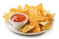 Nachos food dip ketchup. 