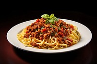 Fast food spaghetti pasta plate. 