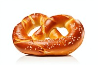 Pretzel food bread white background. 