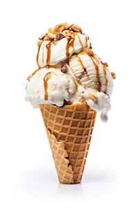 Ice cream food dessert waffle. AI generated Image by rawpixel.