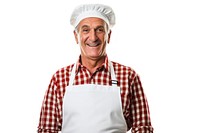 Kitchen apron adult man white background. 