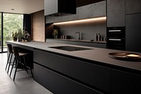 Modern kitchen furniture architecture countertop. 