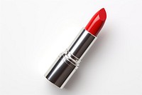 Red lipstick cosmetics white background fashion. 