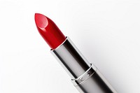 Red lipstick cosmetics white background glamour. 