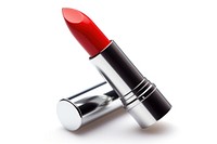 Red lipstick cosmetics white background glamour. 