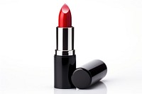 Red lipstick cosmetics white background glamour. 