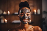 Spa black Woman portrait adult smile. 